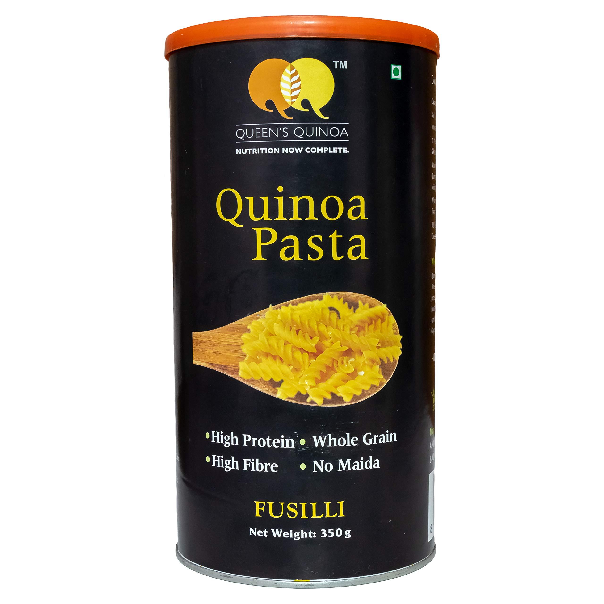 QUEENS QUINOA QUEENS QUINOA/Premium Quinoa Fusilli Pasta - 350g Pack - High Protein, Gluten-Free, Vegan, No Maida, Easy Digestion Healthy Food/Perfect for Healthy Italian Cuisine