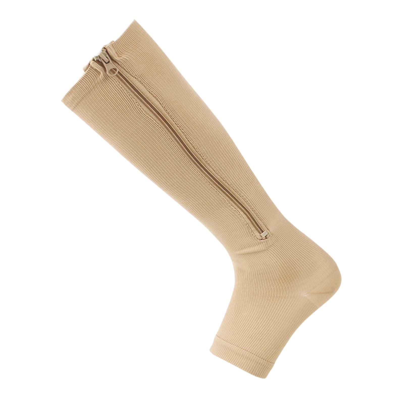 Qunan Qunan Pair of Sos Zip r Leg Calf Sleeves for Running Hiking Ro Climbing Driving Standing Flying Swelling Pain Relief