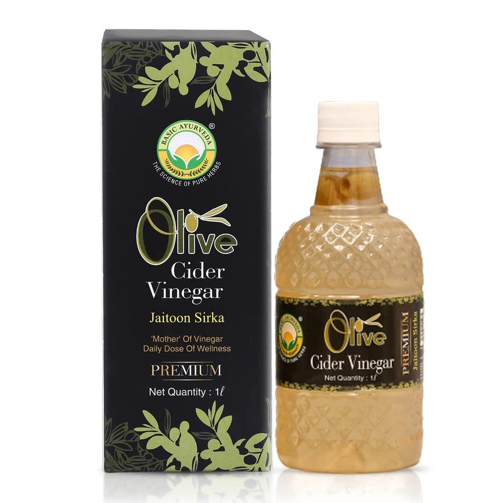 BASIC AYURVEDA Basic Ayurveda Olive Cider Vinegar Premium Jaitoon Sirka With Mother Of Vinegar | Daily Dose Of Wellness Holistic Health Benefits | One Solution Of Holistic Health- 1. Ltr Pack