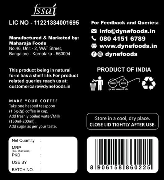 DYNE Dyne Instant Coffee (Robust Strong Coffee) | 70 Grams | Premium Arabica Beans | Premium Strong Coffee | Hot & Cold Coffee | Strong Coffee | Dark Roast | Instant Coffee