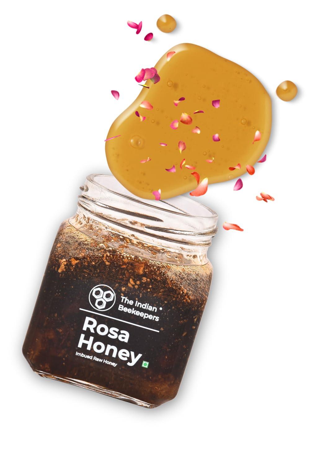 The Indian Beekeepers The Indian Beekeepers Rosa Honey, Rose Imbued Raw Honey, Natural Blood Purifier, No Sugar Added, Unprocessed & Unfiltered, 275 gm