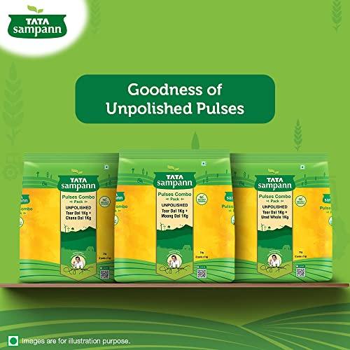 Tata Sampann Tata Sampann Pulses Combo Pack, Unpolished Toor Dal (Arhar Dal) & Unpolished Chana Dal, 2 kg