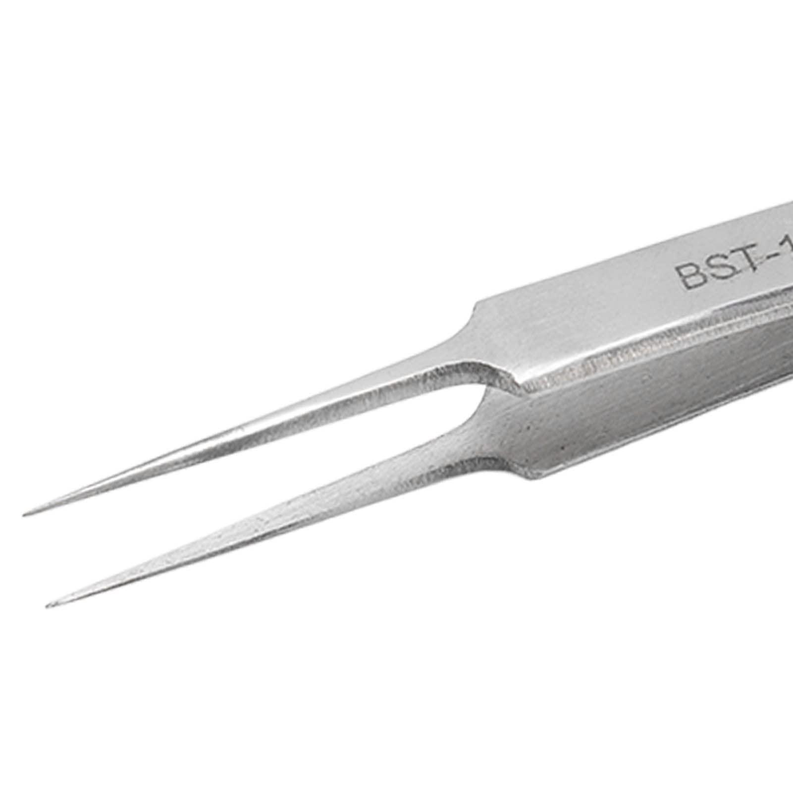 CH2-27APR23-BHN6RDMV Generic Industrial Tweezer, Stainless Steel Comfortable Touch Impact Resistant Fine Point Tweezer Anti Acid Rust Resistance High Hardness for Microelectronics (14L) |