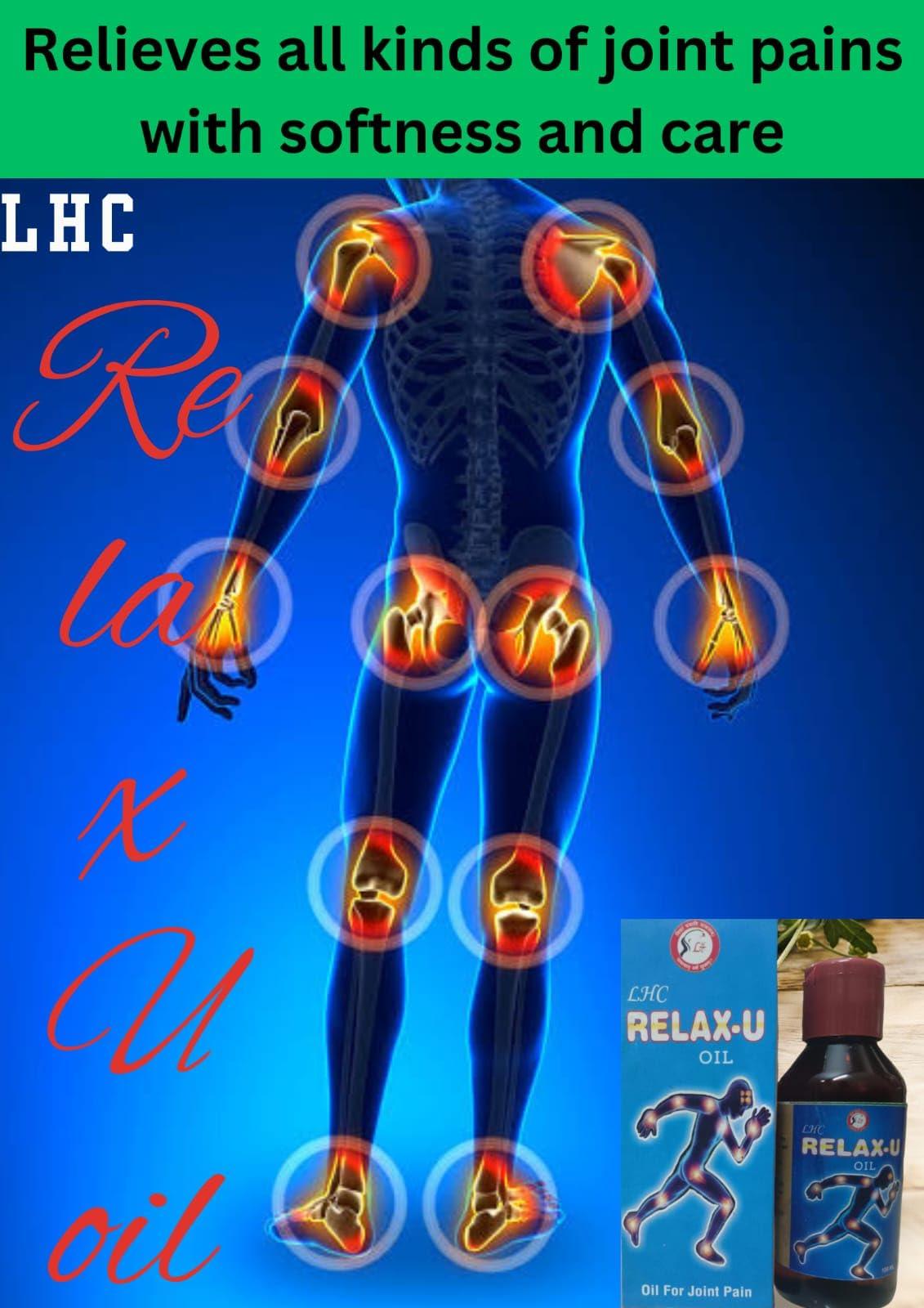 Ayurved health House LHC RELAX-U Ayurvedic oil [100 ml] for Relief from Knee and Joint Pain Muscle Pain, Osteoarthritis Visible Improvement in 7 Days