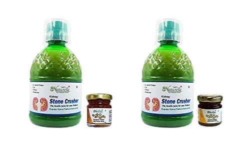Farm Naturelle Farm Naturelle-Most Effective Ayurvedic Kidney stone crusher, breaker juice (Patharchatta juice)-Combination of Patharchatta and Gokhru Beej to clean Kidney of blockages-1+1 Free-2x400ml+ 2x55g Herbs Infused Forest Honey