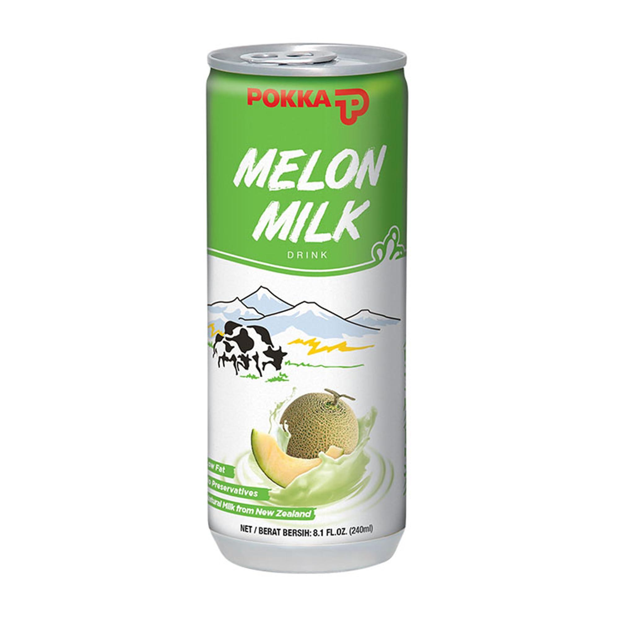 POKKA POKKA Melon Milk Ready-to-Drink | Low Fat, No Preservatives | Natural Milk from New Zealand | Refreshing Treat 240ml (Pack of 2)