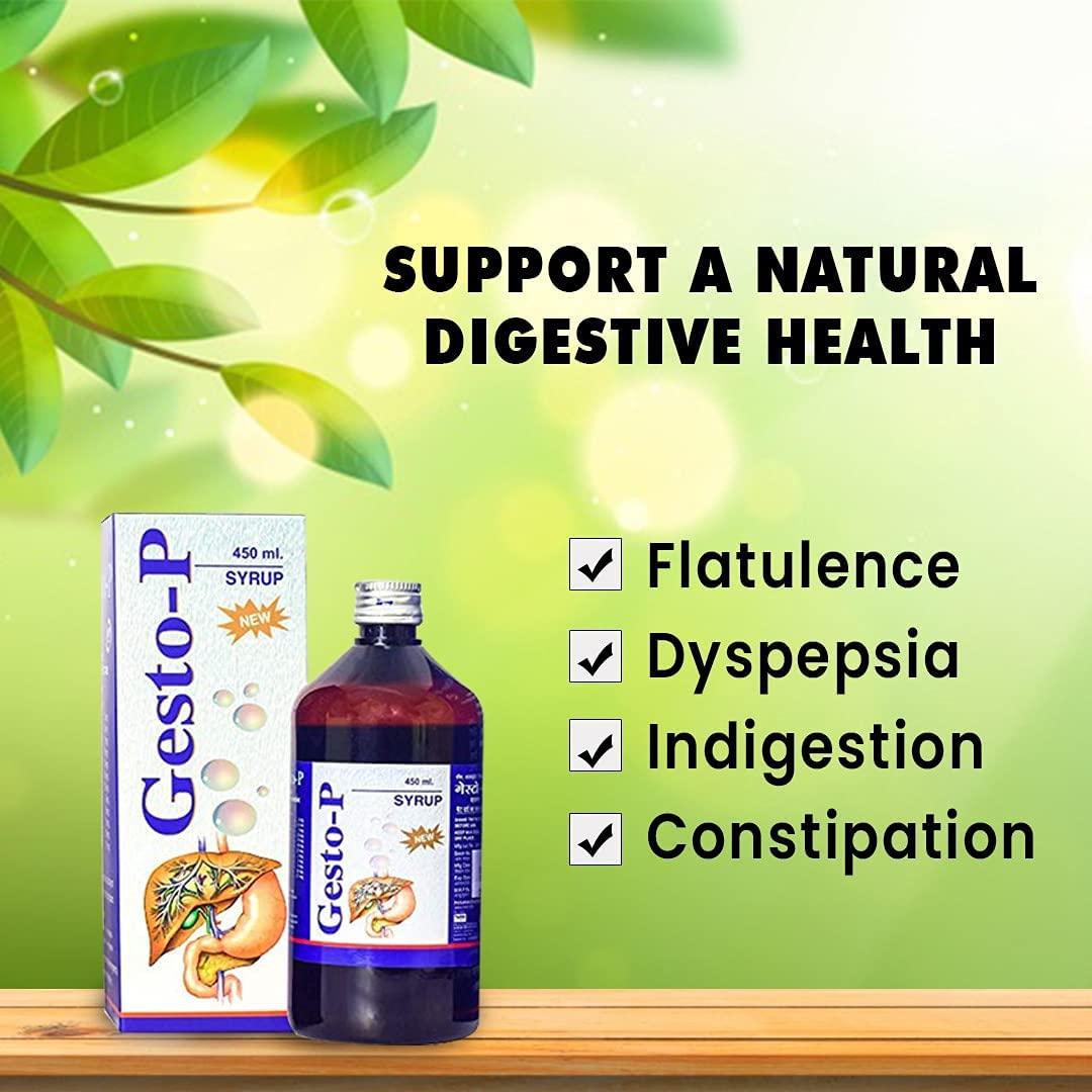 Gesto-P Gesto-P PanAsia Herbal Gesto-P Syrup 450 ml Pack with Ajwain, Triphala & Ashwagansha