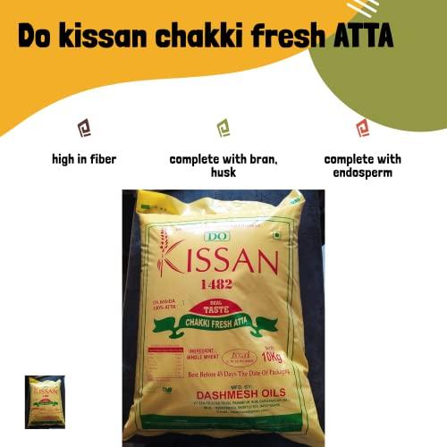 MAAN ORGANIC FARMS MAAN ORGANIC FARMS do kissan 10 kg special Rajasthan RJ-1482 whole wheat high fiber chakki fresh flour atta 10 kg bag