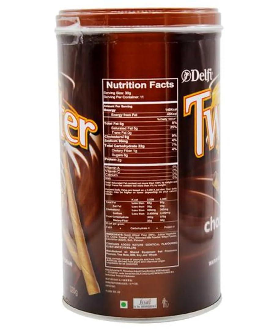 Generic Delfi Twister Chocolate Wafer Roll Chocolate Cream Smooth Delicious Wafer 320gm
