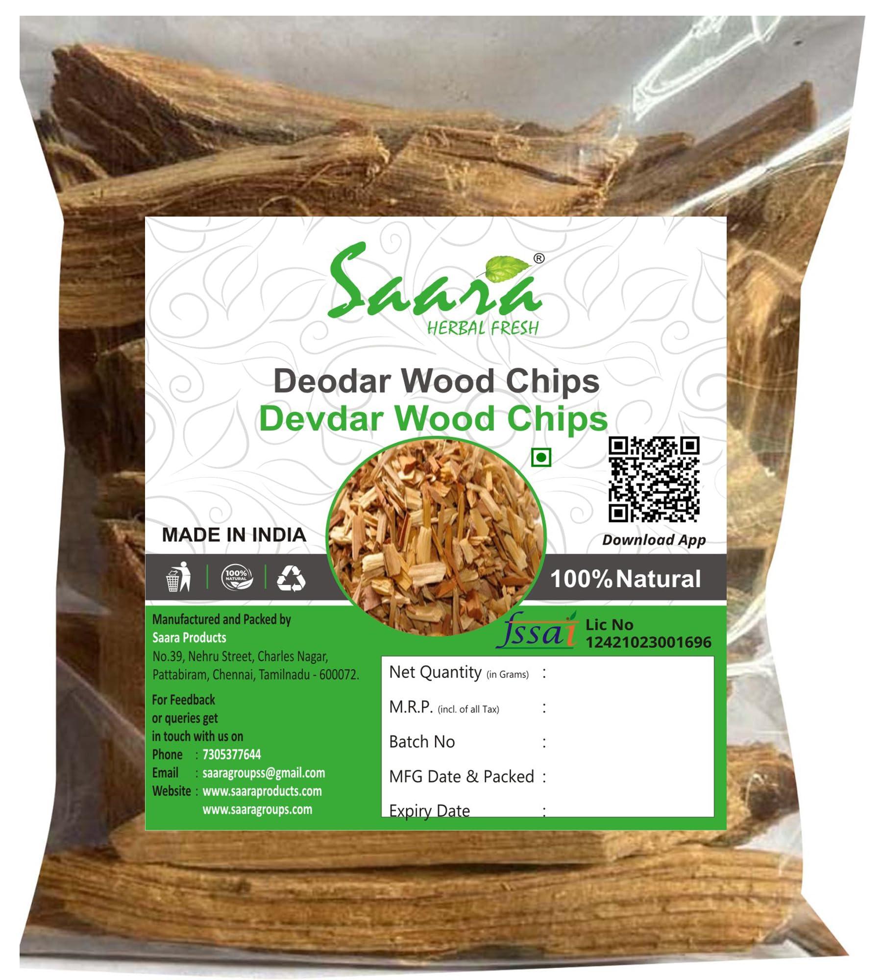 Saara HERBAL FRESH Saara HERBAL FRESH Deodar Wood Chips,950g, Devdar Wood, Devadaru Wood, Cedrus Deodara Cedar Tree Wood Chips(Pack of 9 X 100gm, Pack of 1 X 50gm)