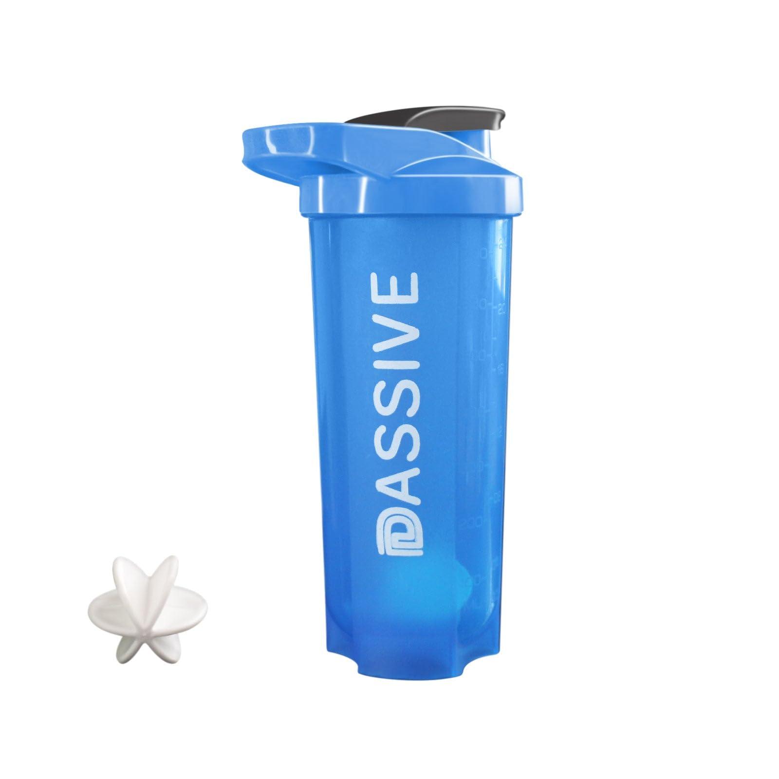 DASSIVE DASSIVE Blue Cap Blue Tumbler Gym Shaker Sipper Water Bottle 750ml Protein Shaker For Protein Preworkout BCAA Shake Leakproof Knob High Density Polyethylene BPA-Free