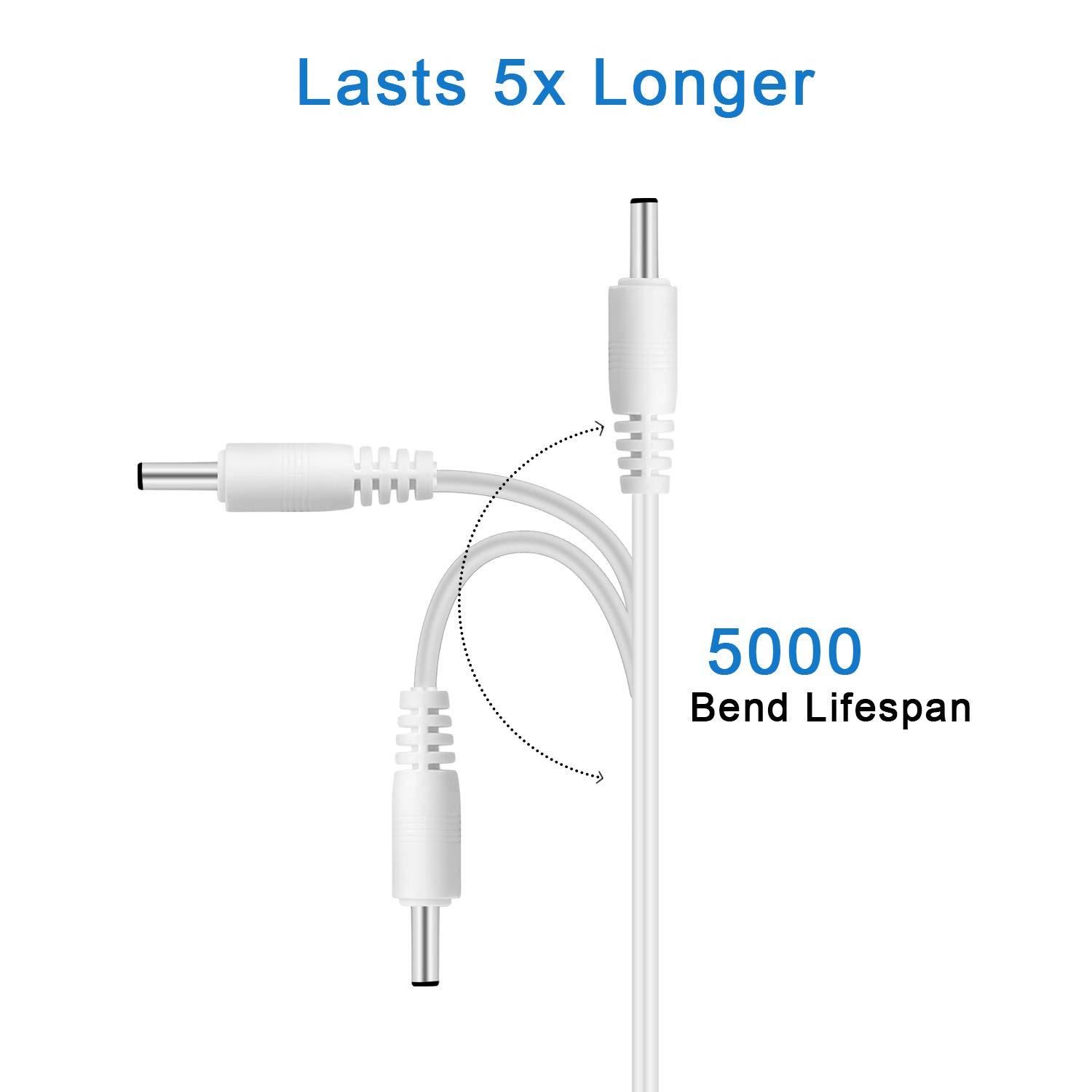 HARBENDI HARBENDI Replacement Charger Cord for Fairywill/KIPOZI/Dnsly/Sboly Sonic Electric Toothbrush USB Charging Cable 3.3feet White