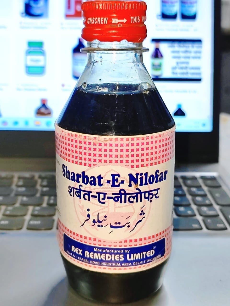 Rex Remedies Rex Remedies Sharbat Nilofar (Lotus Syrup 200ml Pack of 3) Comes with shandaar Rose Water