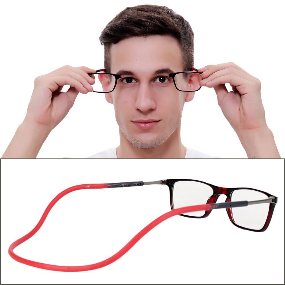 IRYZ IRYZ Unisex Reading Glasses | Magnetic open from front | Adjustable Retainer length | Near vision power +1 +1.25 +1.50 +1.75 +2 +2.25 +2.50 +2.75 +3| Foldable| Free size | For men & women