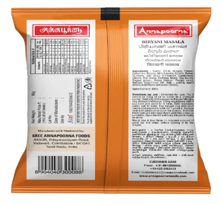 Generic ANNAPOORNA Briyani Masala 50 g | Pack of 4 | Total 200 g | The Taste that Unites | Handpicked Taste of Homemade Spice Products Since 1975