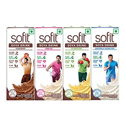 SOFIT Sofit SOYA Milk Sugar Free, 200ml (Pack of 10)