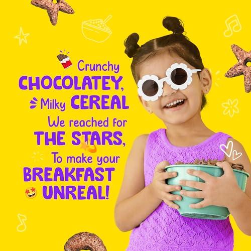 Yogabar Yogabar Multigrain Moon & Star Chocos Cereal Breakfast, Zero Maida, Delicious Chocolate Chocos for Kids & Adults, Protein Food, 0 Added Preservatives, Has Jowar, Bajra, Ragi, Quinoa Oats, P1
