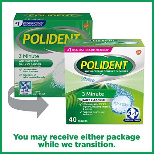 Polident Polident Denture Cleanser, 3 Minute, 40 tablets
