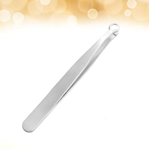 HEALLILY HEALLILY Nose Hair Trimmer Round Tip Precision Nose Hair Tweezers Clip Stainless Steel Eyebrow Clippers for Safely Trim Hair Nose Facial Hair Removal Tool Silver