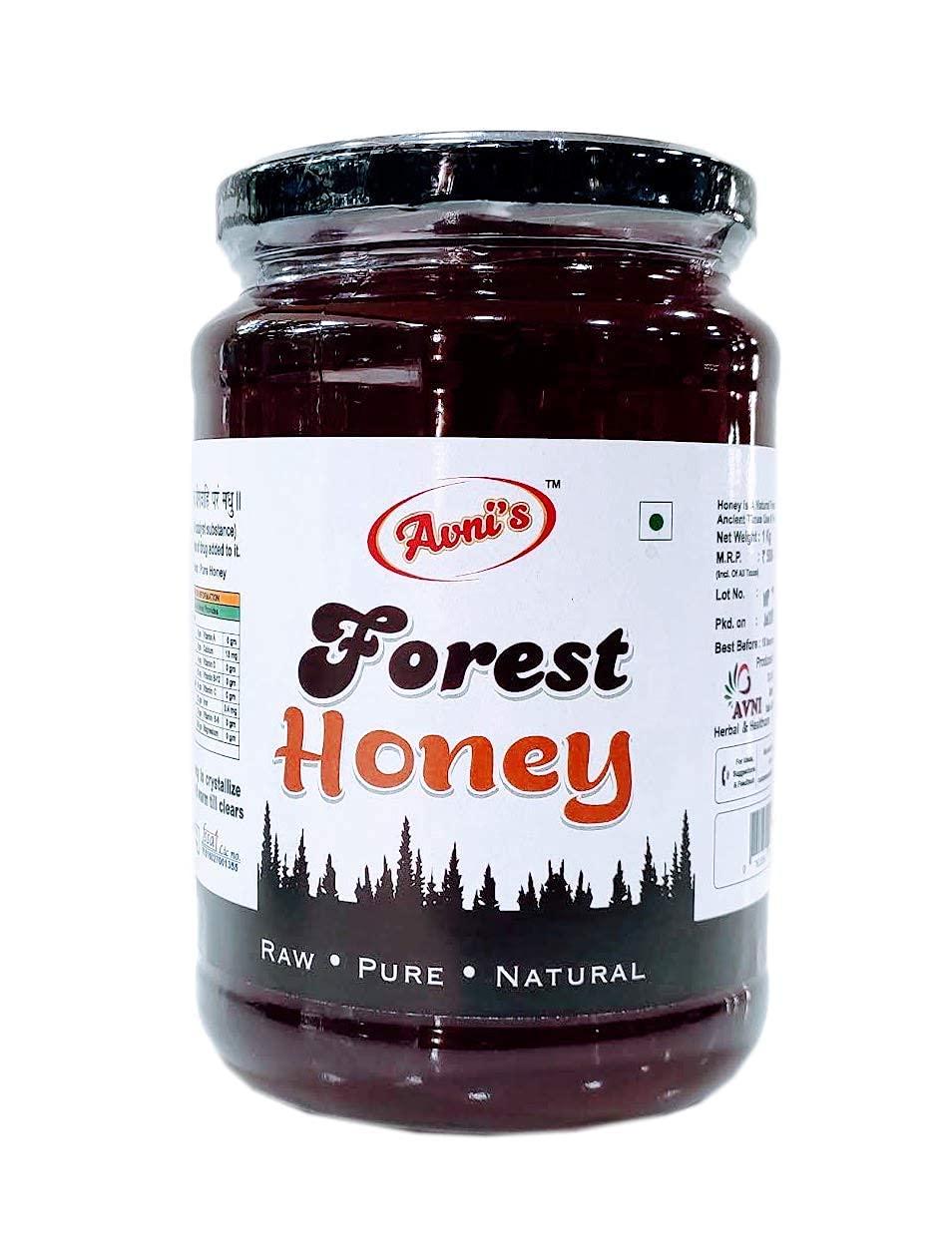 Avni Herbal and Healthcare Avni\'s Tasty Healthy Himalayan & Forest Honey Combo | Unprocessed | Unpasteurised | No Preservatives | Pack of 2 (1 Kg, each)