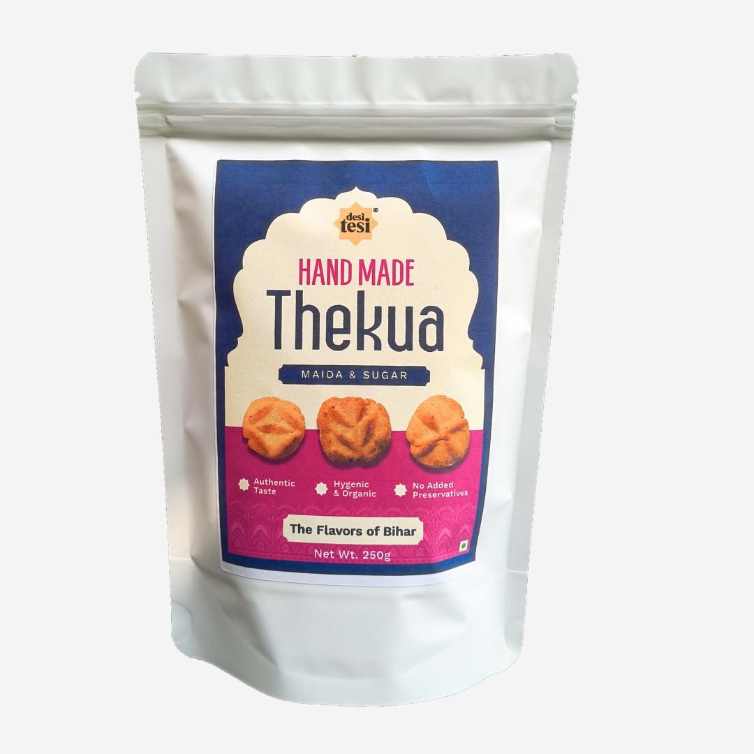 desi tesi Desi Tesi Thekua: Handcrafted Flavors of Bihar | Maida & Sooji Bliss | Preservative-Free Delight | 250g Pack 1