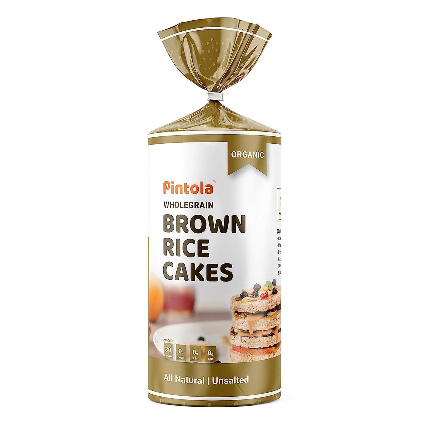 Pintola Pintola Combo - Chocolate Peanut Butter Creamy 1Kg + Rice Cakes (Unsalted & Multigrain) (Pack of 2) (130g x 2), 100% Roasted Peanuts butter Chocolate Flavour Creamy,High Fibre With Organic Rice Cake