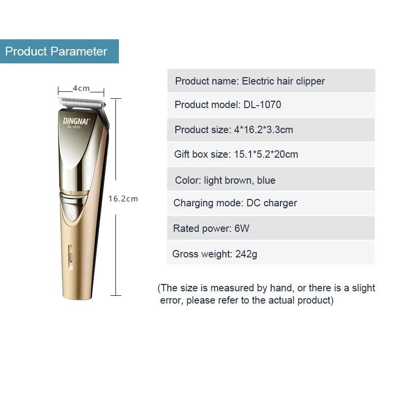 DINGNAI DINGNAI Electric Rechargeable Hair and Beard Trimmer for Men- 45 min Runtime, 4 Length Settings (Blue)