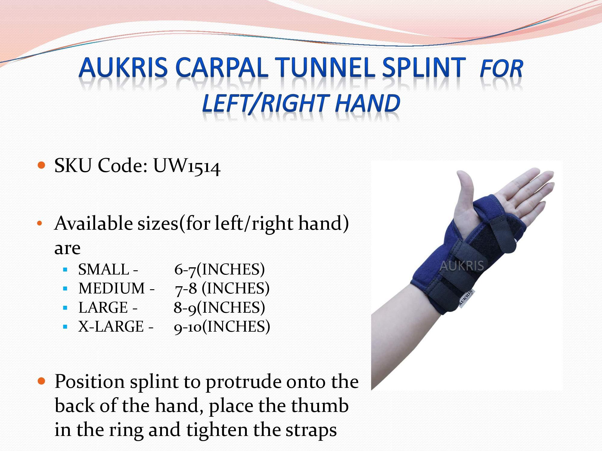 AUKRIS AUKRIS Carpel Tunnel Splint -Left hand- Medium, Blue