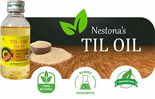 Nestona Til Tel (Sesame Oil)100 ml | Massage oil | Ayurvedic massage | Therapeutic oil | Relaxation | Stress relief | Joint and muscle pain | Nourishing | Moisturizing