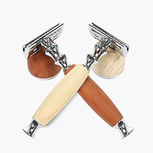 Qnotici Razor Shaving Kit Double Edge Safety Razor with Stand Aluminum Alloy Handle Manual Beard/Mustache Removal Tool Kit