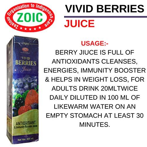 ZOIC ZOIC VIVID BERRIES JUICE 500ML ANTIOXIDANT & IMMUNITY BOOSTER JUICE -SEABUCKTHORN,ACAI BERRY,BLUE BERRY,MANGO STEEN,GOJI BERRY,NONI,GREEN TEA,ALOEVERA,AMLA,KIWI