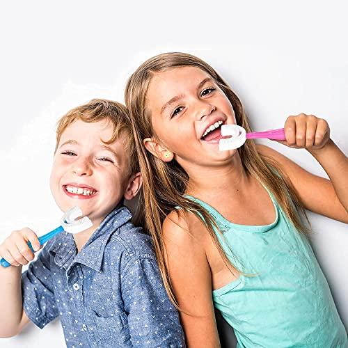 NYR HNYR (PACK OF 2) Kids U Shaped Toothbrush for Age 2-6 year old boys | Loving Elephant Ganpati fun Design U-shape soft tooth brush for boys children multicoloured