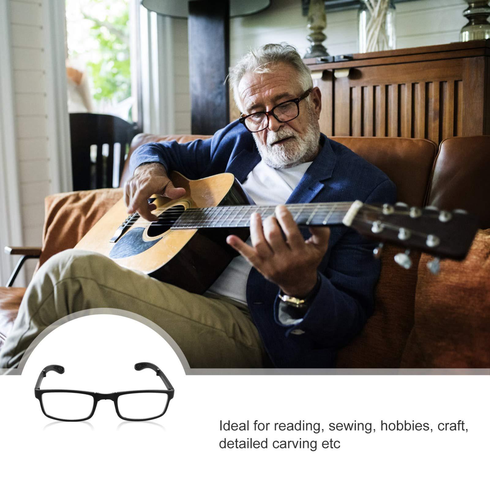 Artibetter ARTIBETTER Folding Nearsighted Myopia Glasses Foldable Reading Glasses Readers Compact Computer Reading Glasses Blue Light Blocking Glasses with Case for Women Men 200 Degree