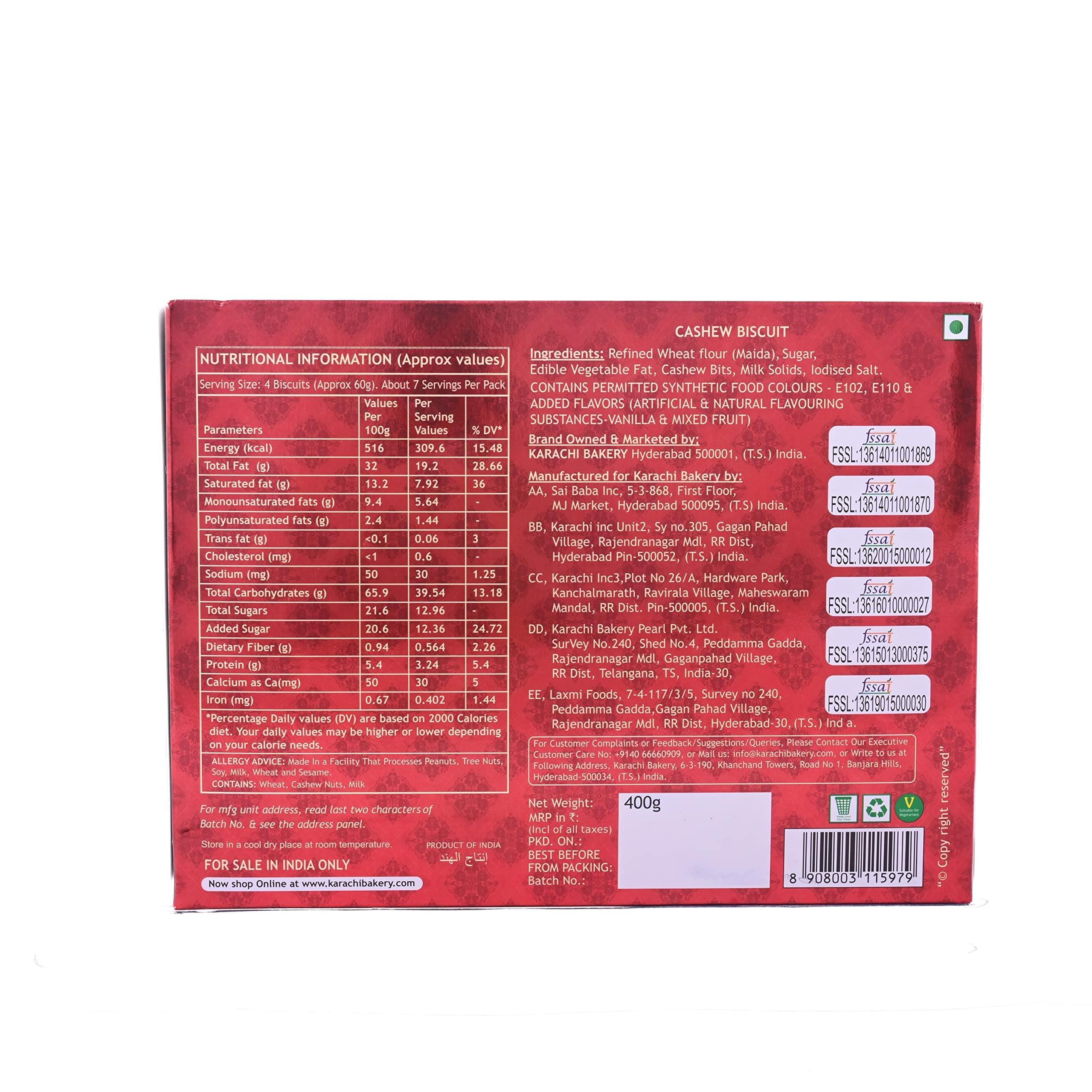 Karachi Bakery Karachi Bakery Chai Biscuit, 400g & Premium Cashew Biscuit, 800 g