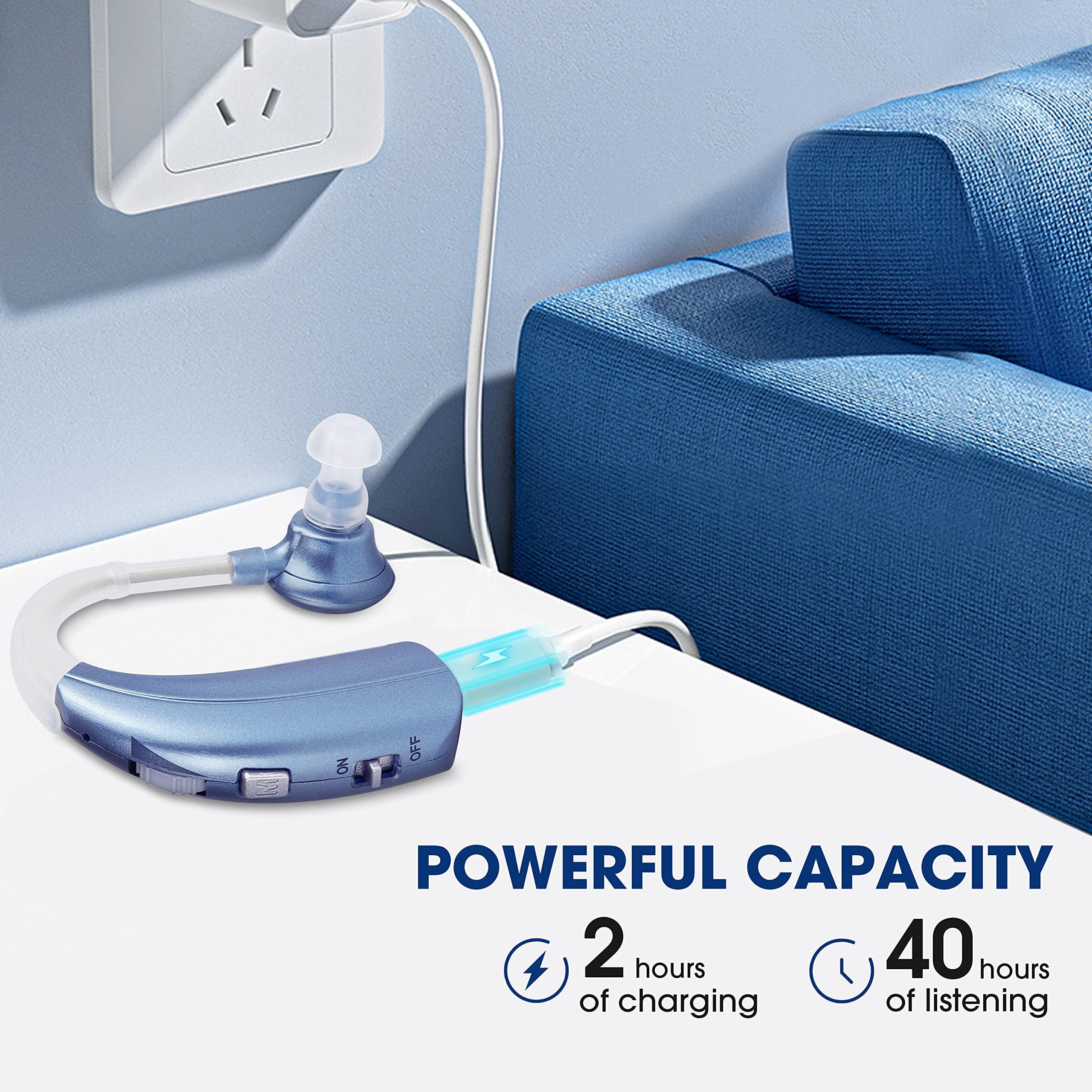 Britzgo Britzgo Digital Hearing Aids Amplifier Rechargeable with adjustable mode Doctor and Audiologist Designed (Blue)