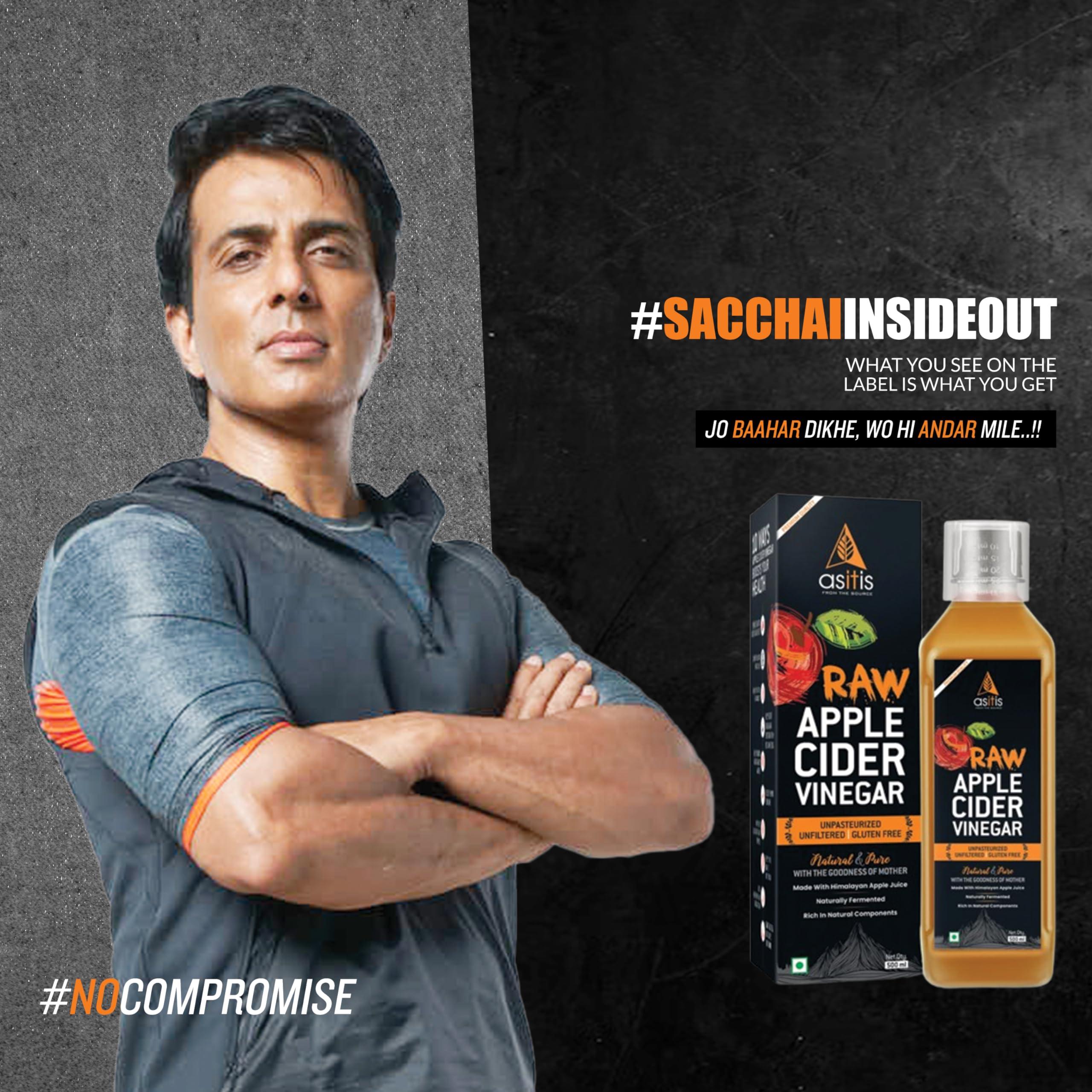 Asitis Nutrition AS-IT-IS Nutrition Raw Apple Cider Vinegar with Mother 500ml- Undiluted & Unfiltered