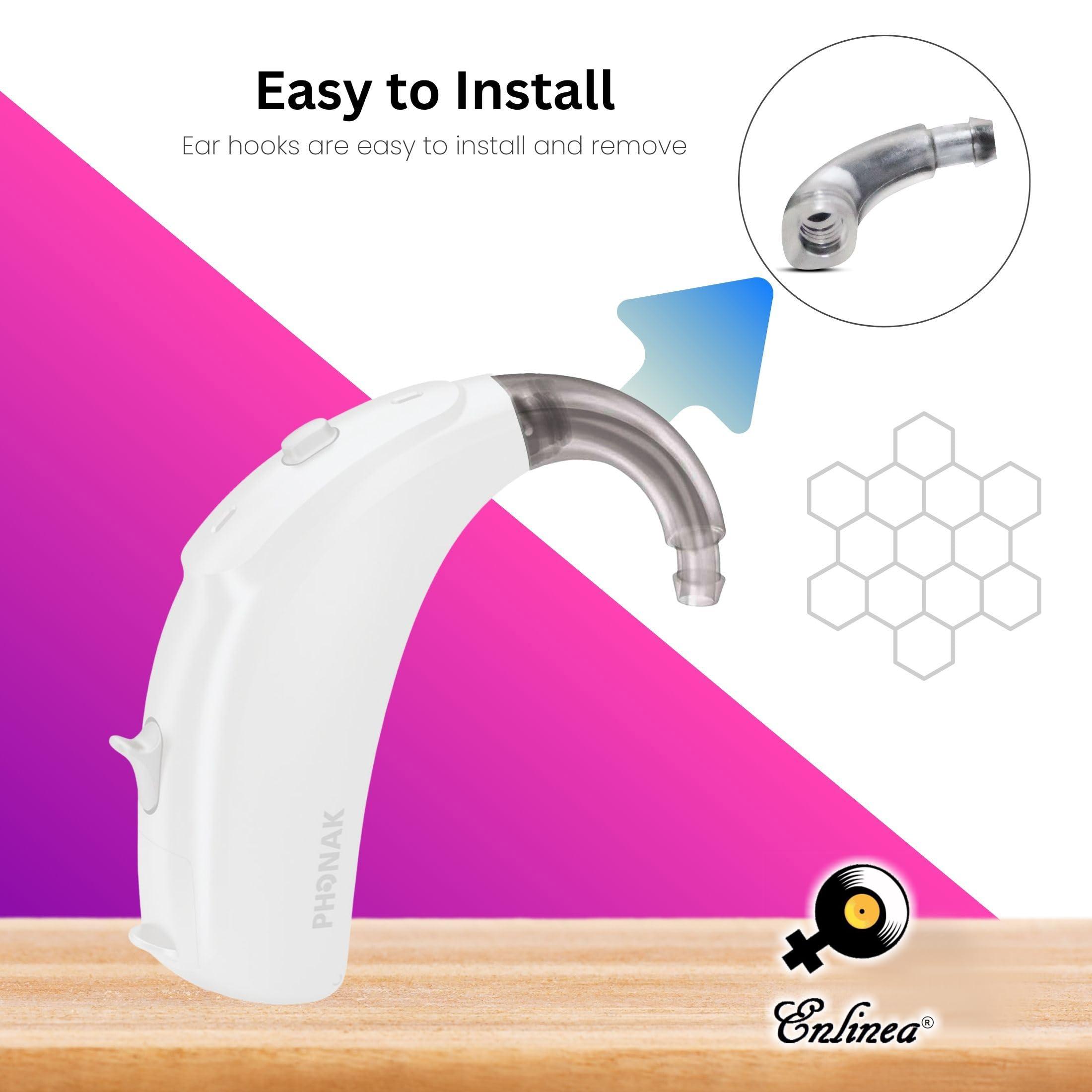 Enlinea Enlinea Replacement Ear Hook for Phonak Naida Q90 UP BTE|| Hearing Devices Replacement Accessories | Easy Install | Durable ABS Material| Anti-Howling Ear Hook