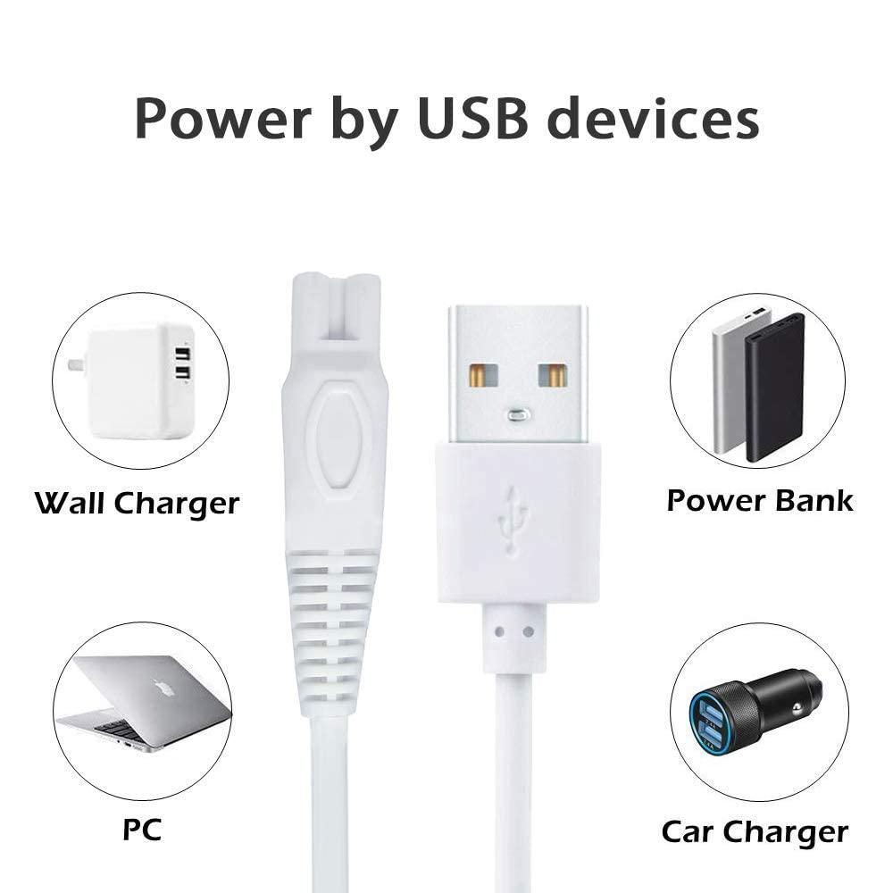 INVODA Shaver Charger Compatible with Finishing Touch Flawless Body Rechargeable Women\'s Razor USB Cable Replacement 5V Power Cord Women Electric Trimmer Adapter