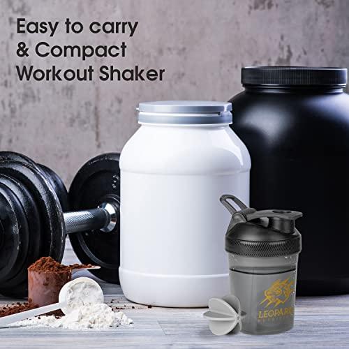 LEOPARD NUTRITION LEOPARD NUTRITION Gym Shaker/Sipper Bottle 400 ml, 100% Leakproof Guarantee, Ideal for Protein shake, Pre workout and BCAAs, BPA Free Material (Black Mini Shaker 300ml)
