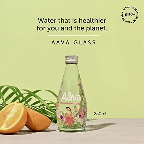 AAVA Aava Natural Mineral Water 250 ml Glass Bottle (Naturally Alkaline ; Origin Aravalli Range; pH 8+; Natural Fortified with Calcium and Magnesium) (Pack of 2)