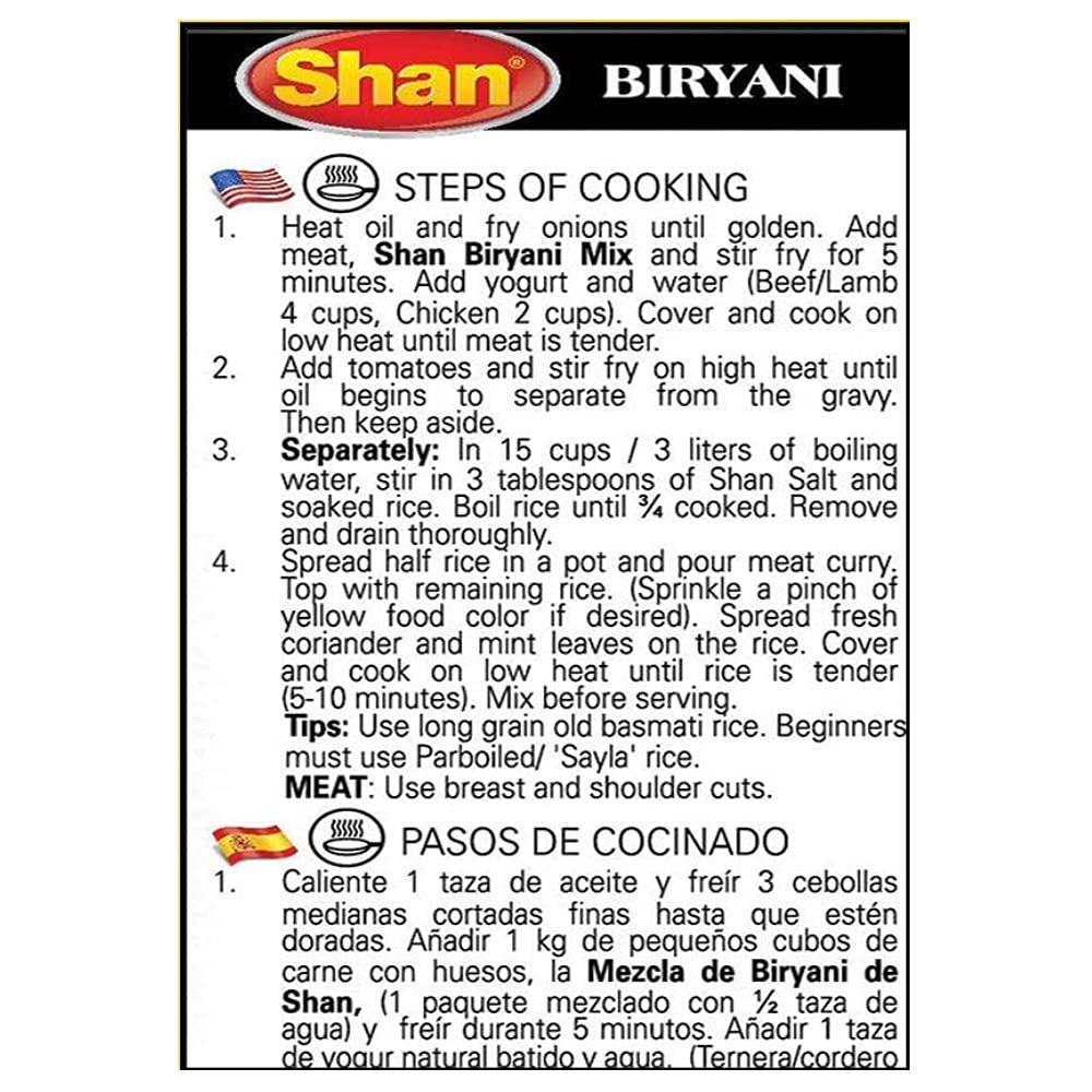 Shan Shan Biryani Masala, 1.76 oz  50 g, 8 Pack