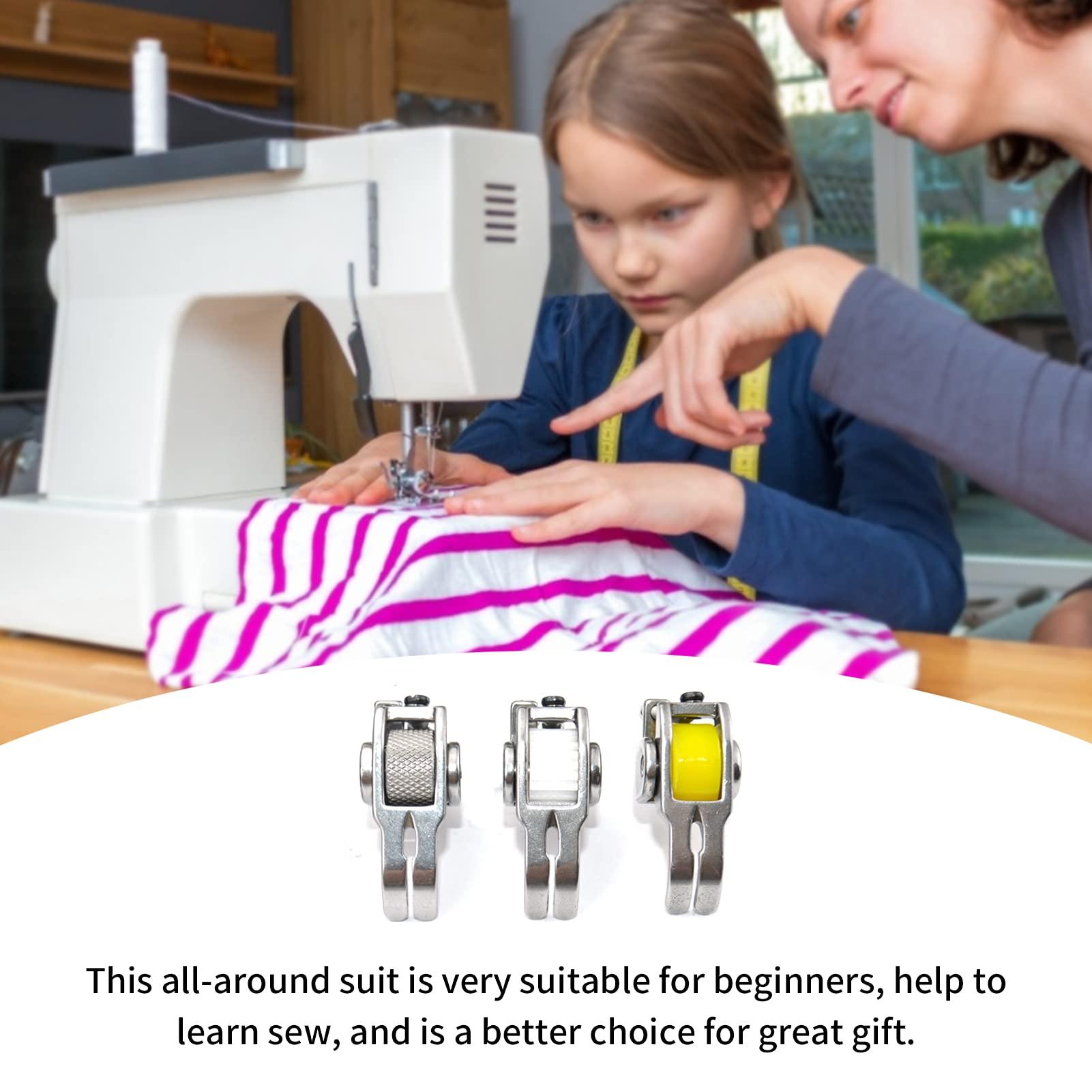 cigemay Roller Presser Foot, Presser Foot Tool Kit Walking Foot Almighty Replacement for Beginners