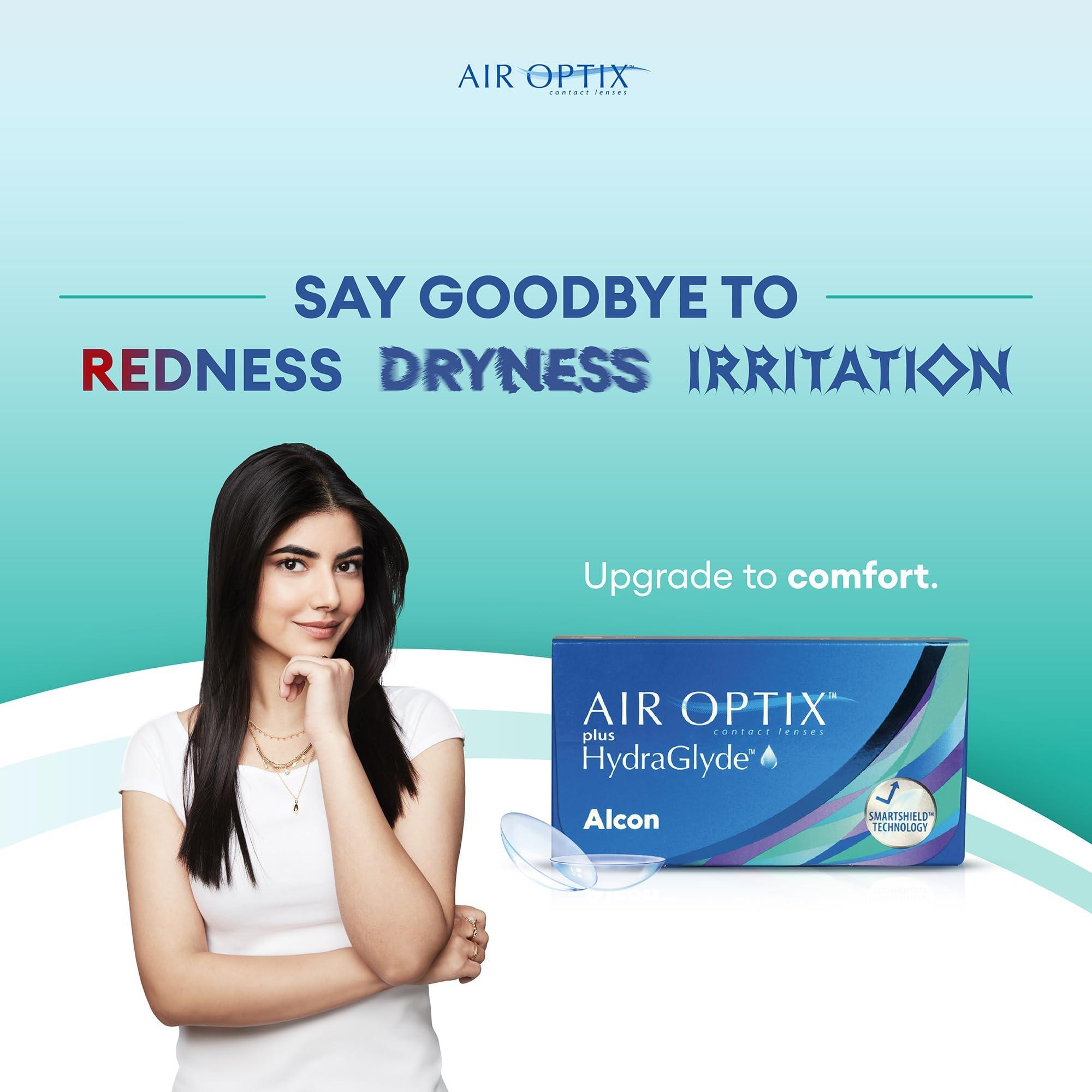 ALCON Air Optix Plus Hydraglyde - Monthly Disposable Contact Lenses (-5.25, Clear, Pack of 6) | From Alcon