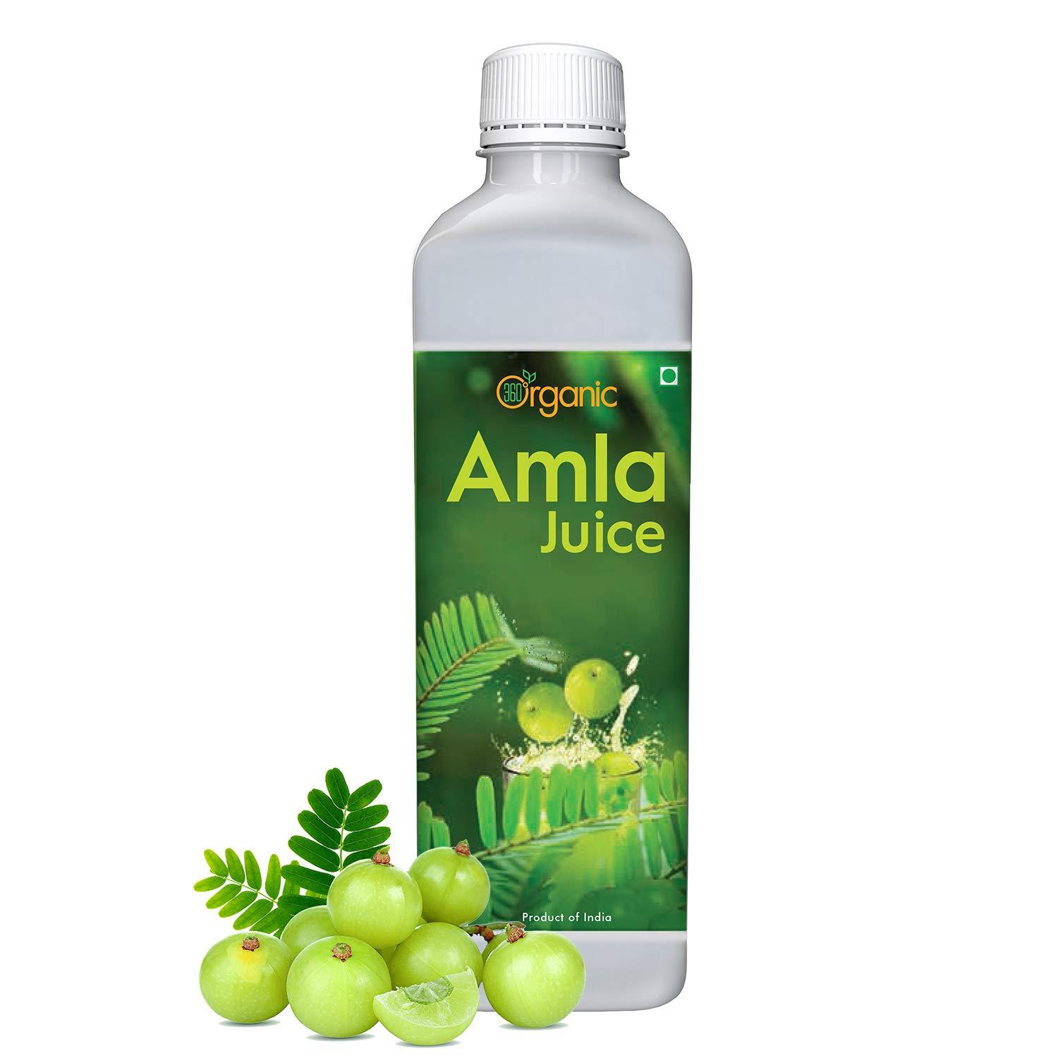 360 DEGREEORGANIC 360 DEGREEORGANIC Organic Amla Juice Natural Immunity Booster|Rich In Vitamin C|Digestion Booster-500 Ml(Pack 1)