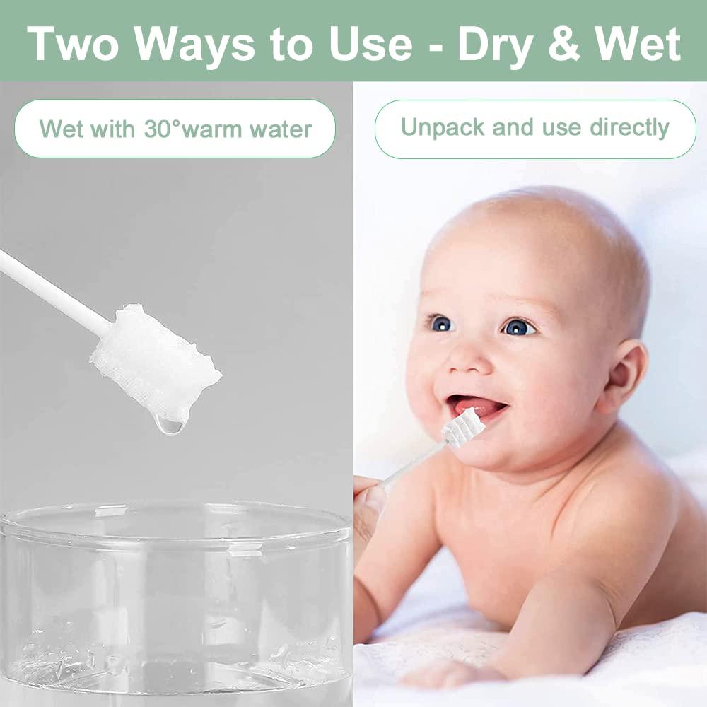 MUMOO BEAR Mumoo Bear Baby Tongue Cleaner, Baby Toothbrush, Toothbrush Infant Upgrade Gum Cleaner with Paper Handle for Babies Soft Gauze for 0-36 Month Baby [60-Pack]