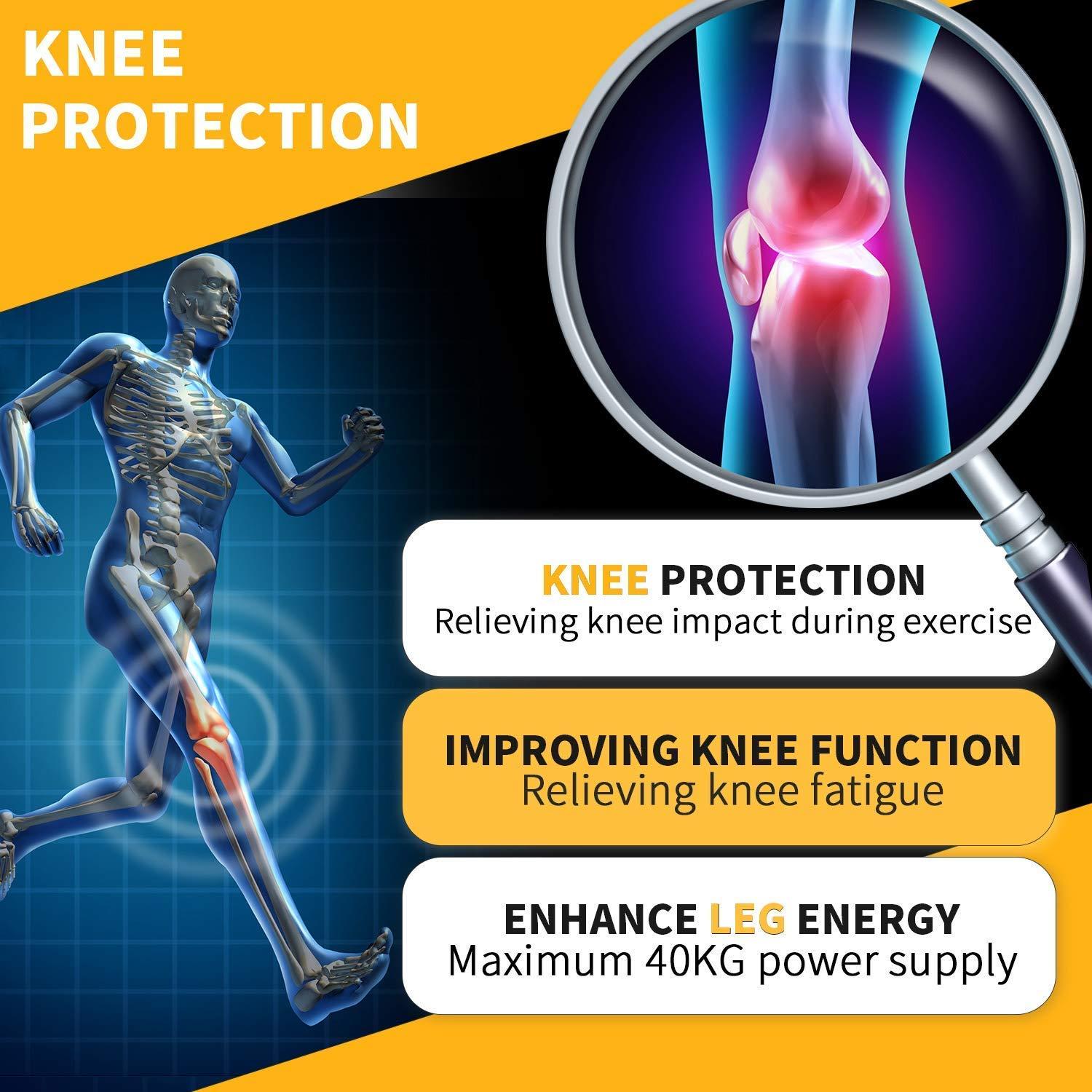 NEAR STOP NEAR STOP Power Knee Booster, Knee Brace Lift Joint Support Knee Pads Upgrade Spring Brace Rebound Booster,Power Knee Stabilizer Protector Band for Mountaineering Deep Care Squat Gym Training