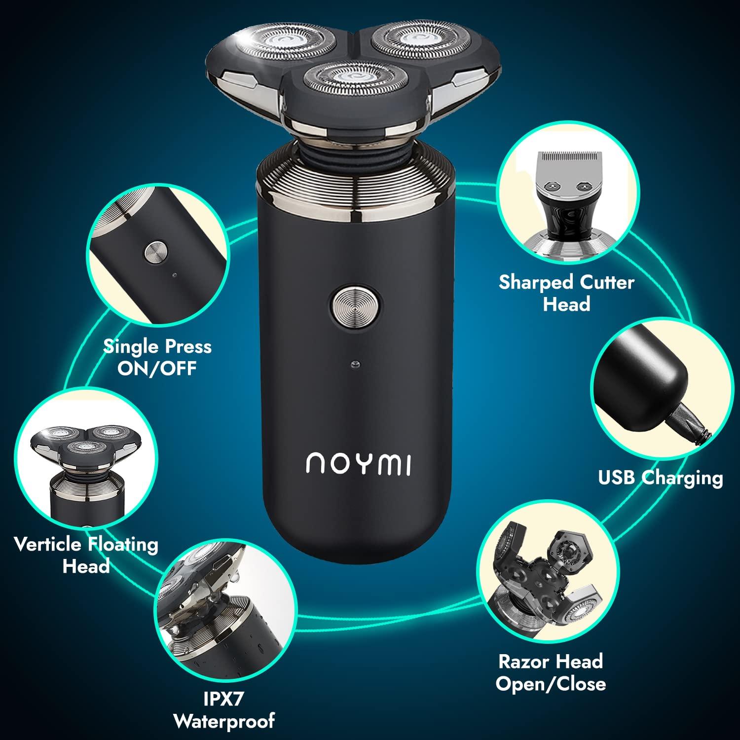 NOYMI Noymi 3 in 1 Shaving Machine | Beard Trimmer for men with Waterproof IPX7 technology | Fast Charging with 90 Mins Continuous Use (Shaver + Trimmer)