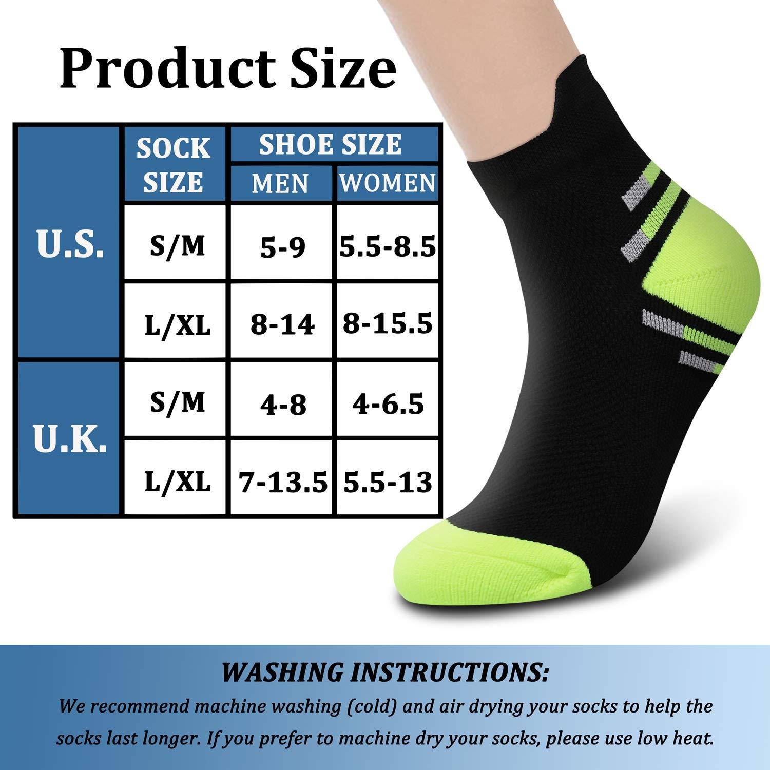 CHARMKING CHARMKING Compression Socks for Women & Men Circulation 15-20 mmHg is Best for Athletic Running Cycling Nurse Daily Wear, 09 Grey/Green, Small-Medium
