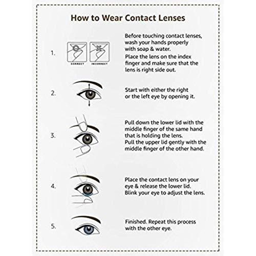 EYCOG EYCOG 5 Pair Monthly Aqua, Green, Honey, Blue, Violet Colored 0 Power Contact Lenses for Men and Women Eyes with Lens Case