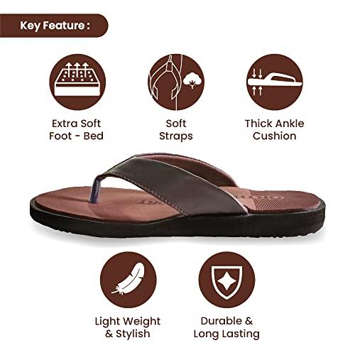 Tata 1mg Tata 1mg Ortho Slippers helps In Diabetes, Heel Pain, Knee Pain Or Back Pain For Men (Pack of 1, Size-8, Brown)